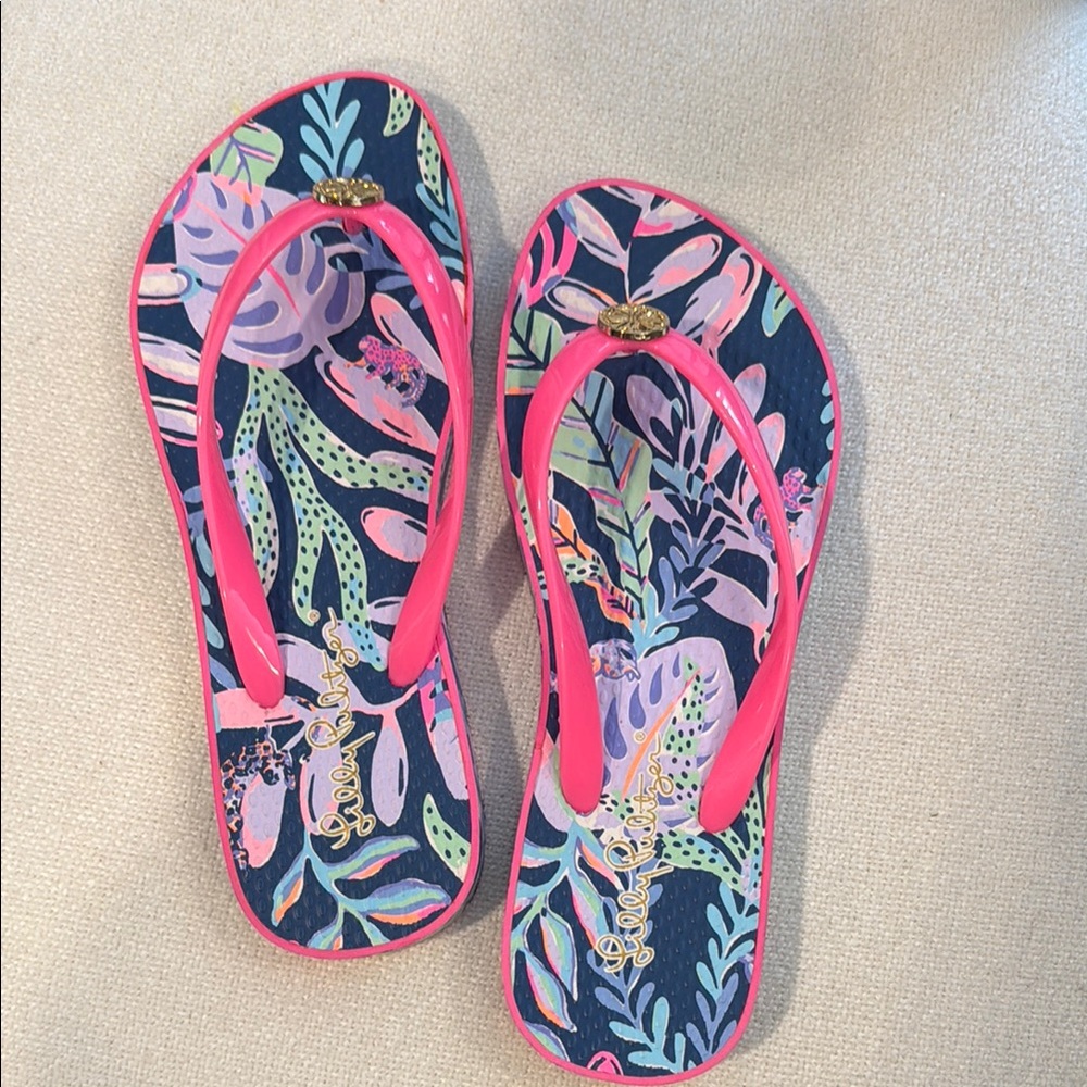 Lilly Pulitzer Pink and Blue Sandals